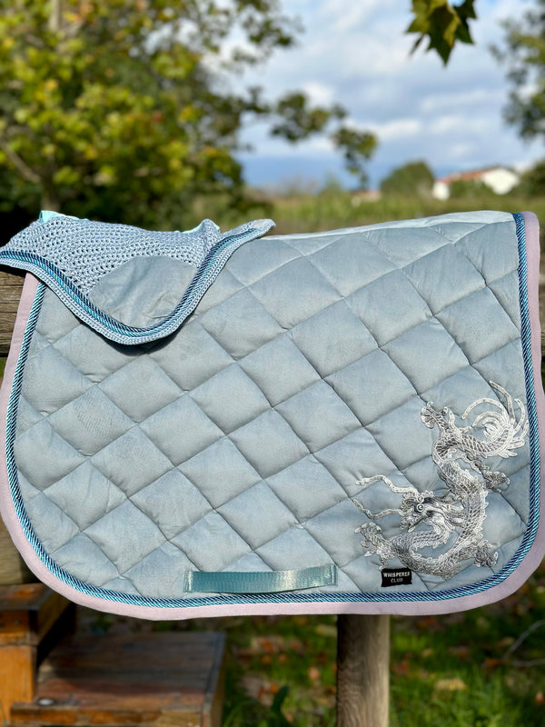 Ice blue velvet saddle pad